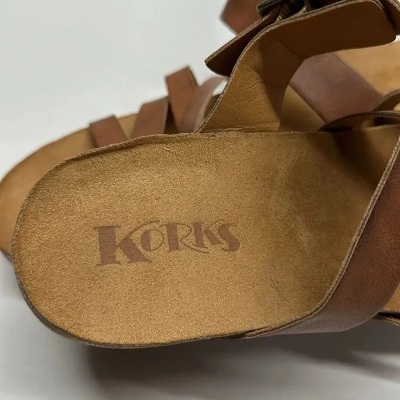 Kork-Ease Korks Aster Tan Synthetic Cork Wedge Strappy Sandals Womens Size 11 - Picture 6 of 10